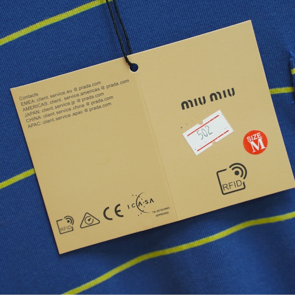 Miumiu blue striped short-sleeved shirt - Picture 8 of 12